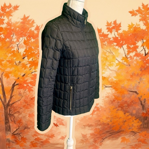 J. Crew Factory Black Zip-Up Quilted Down-Filled Jacket Size XS - Picture 12 of 14